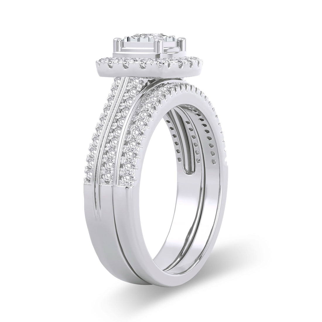 14K White Gold 0.64 ctw Diamond Bridal Ring