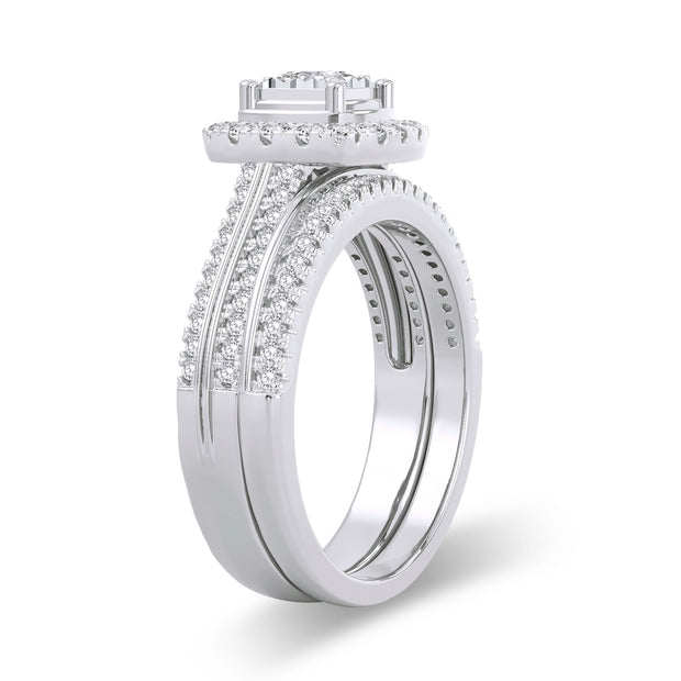 14K White gold 0.64 CTw Diamond Bridal Ring