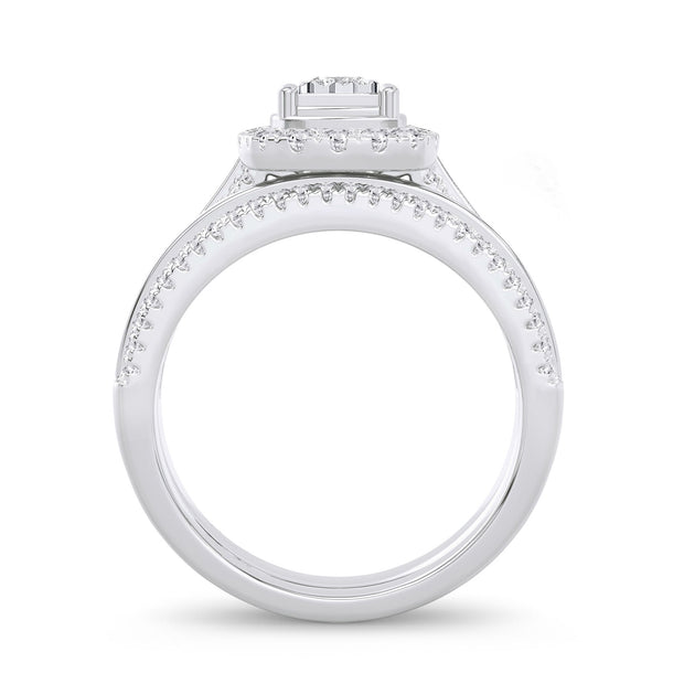 14K White gold 0.64 CTw Diamond Bridal Ring