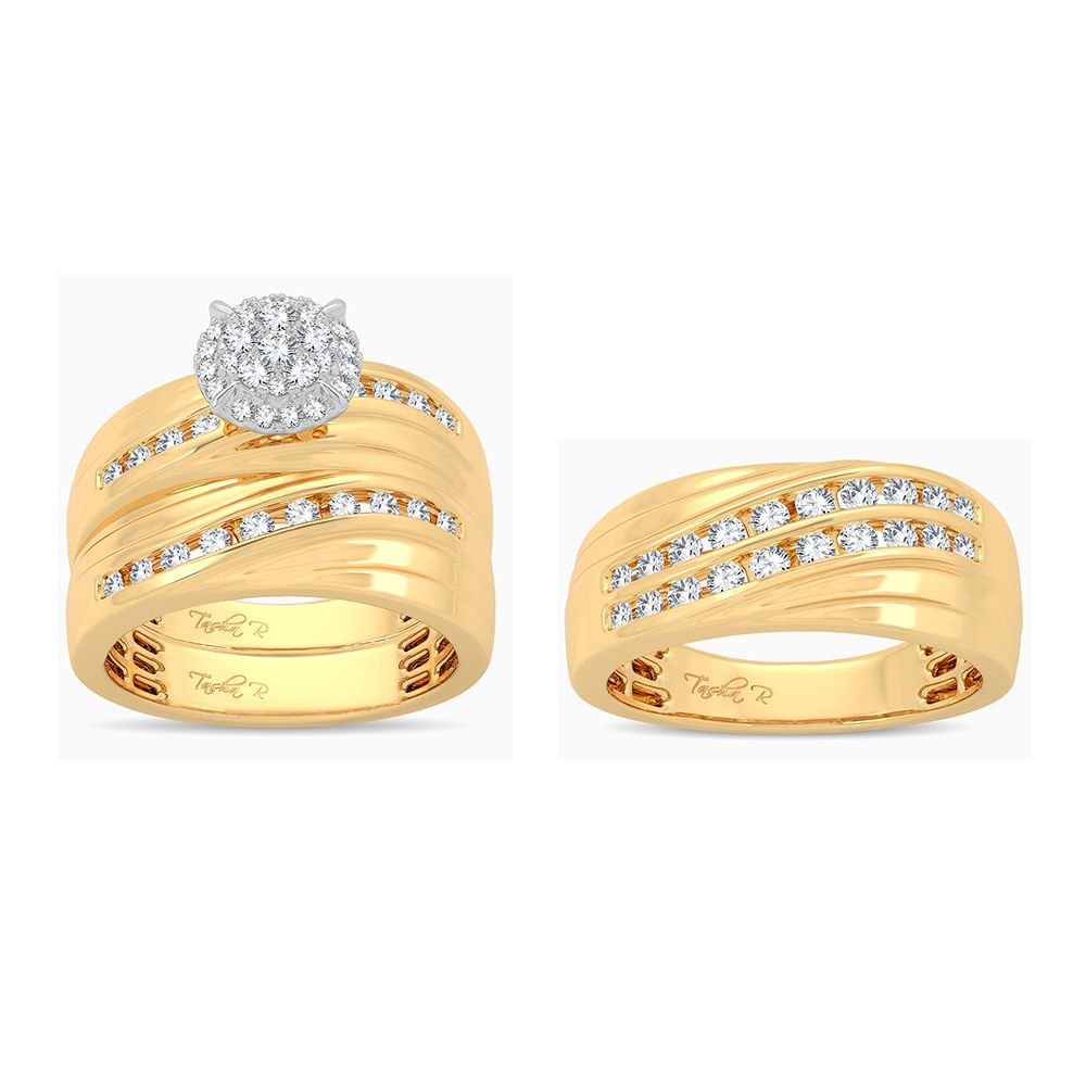 14K Yellow Gold 1.13 ctw Diamond Trio Set