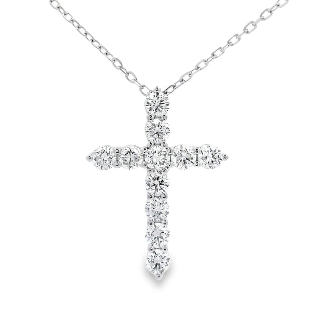 Sterling Silver 1.00 CTW Lab-Grown Diamond Cross Pendant
