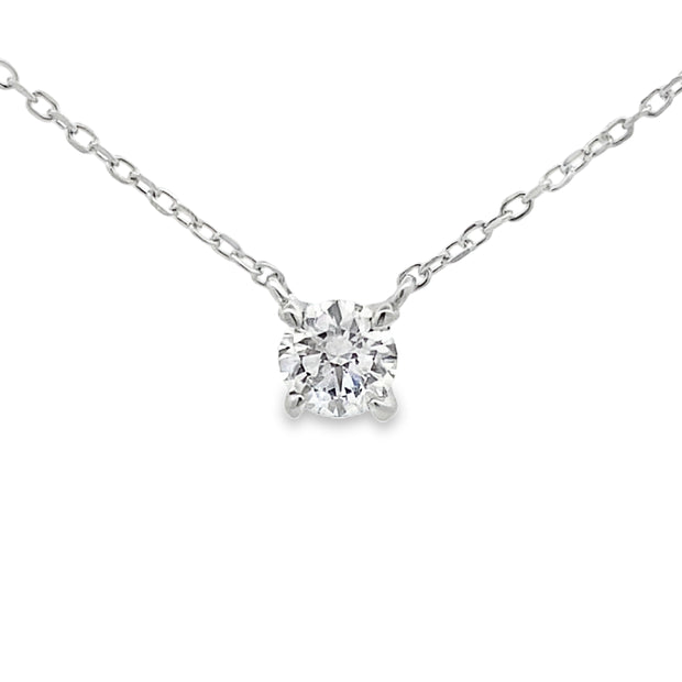Sterling Silver 0.50 Ctw Lab-Grown Diamond Round Solitaire Pendant