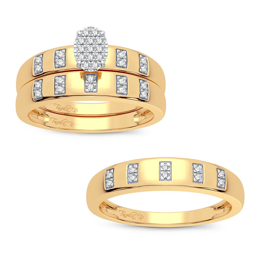 10K Yellow Gold 0.15 ctw Diamond Trio Set