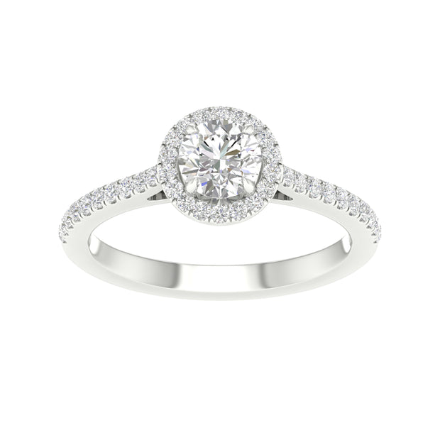 14K White Gold 1.00 CTW Round Certified Lab-Grown Diamond Ring