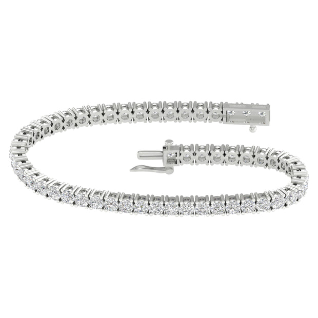 14K White Gold 3.00 CTW Lab-Grown Diamond Bracelet