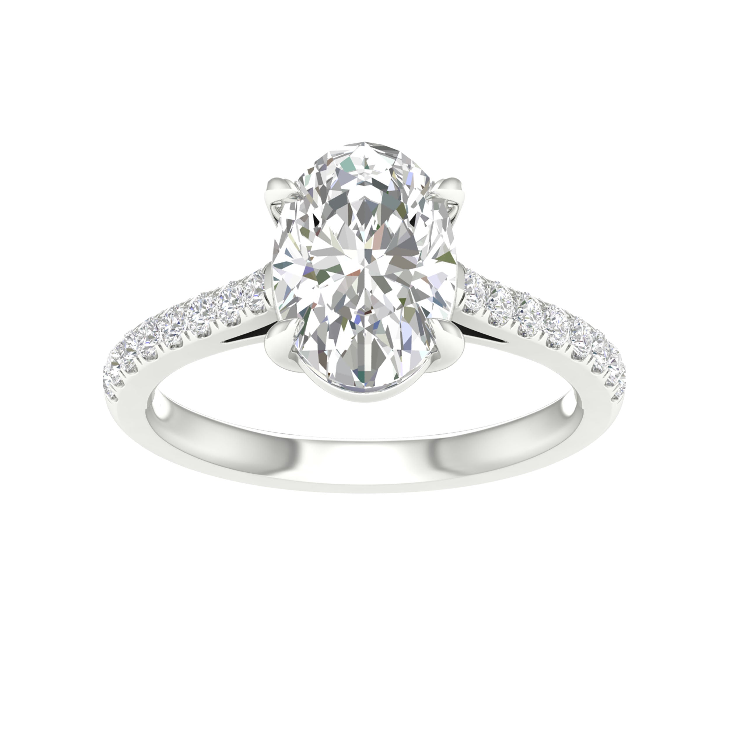 14K White Gold 2.25 ctw Oval Lab-Grown Diamond Ring – Paramount Jewelers