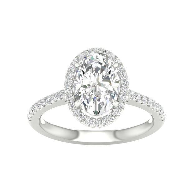 14K White Gold 2.25 CTw Lab-Grown Oval Diamond Ring ( IGI Certified )