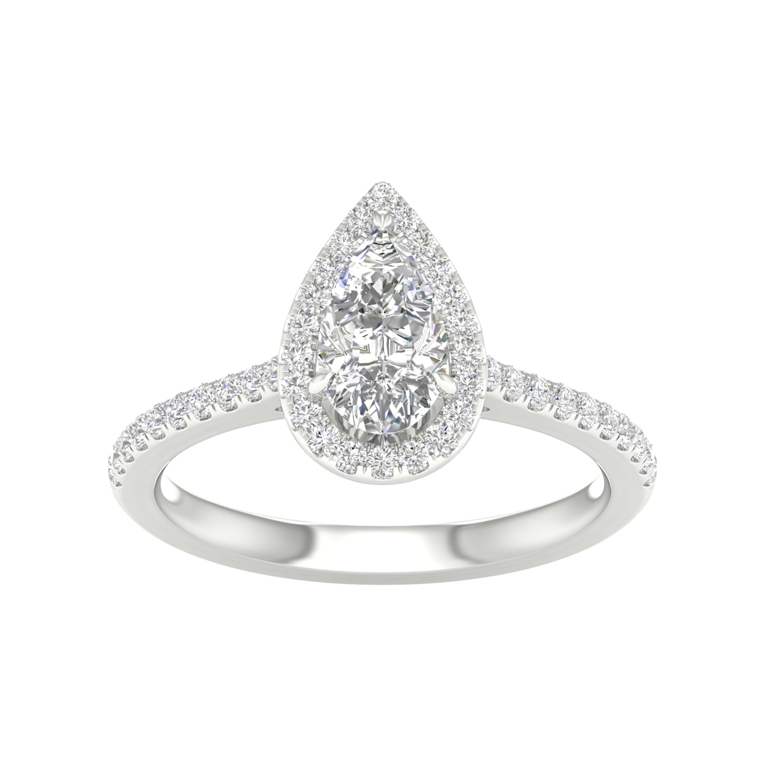 14K White Gold 2.25 ctw Lab-Grown Pear Diamond Ring – Paramount Jewelers