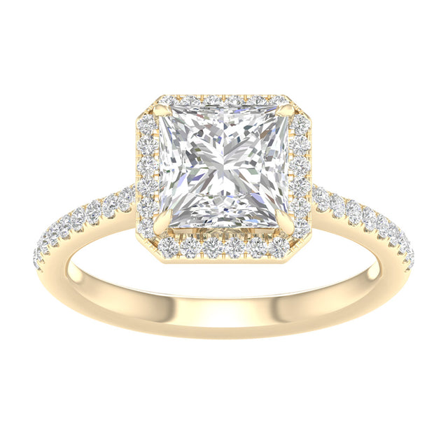 14K Yellow Gold 2.25 ctw Lab-Grown Diamond Princess Engagement Ring