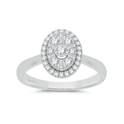 14K White Gold 0.25 ctw Oval Promise Ring