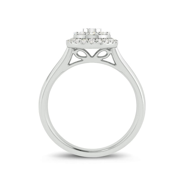 14K White Gold 0.25 ctw Oval Promise Ring