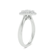 14K White Gold 0.25 ctw Oval Promise Ring