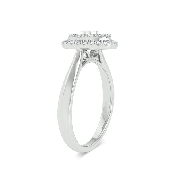14K White Gold 0.25 ctw Oval Promise Ring