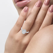 14K White Gold 0.25 ctw Oval Promise Ring