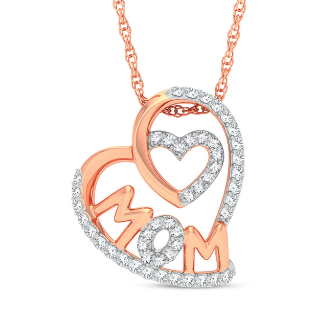 10K Rose gold 0.20ctw Diamond Pendant