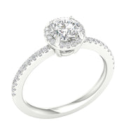 14K White Gold 1.25 Ctw Round Lab-Grown Engagement Ring