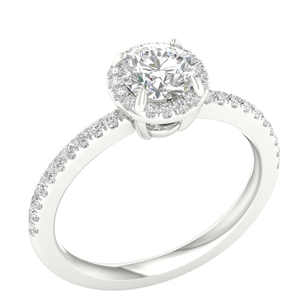 14K White Gold 1.25 Ctw Round Lab-Grown Engagement Ring