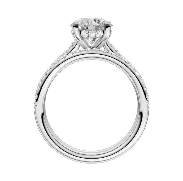 14K White GOLD 2.50 CTw rOUND Lab-Grown Diamond Bridal Ring