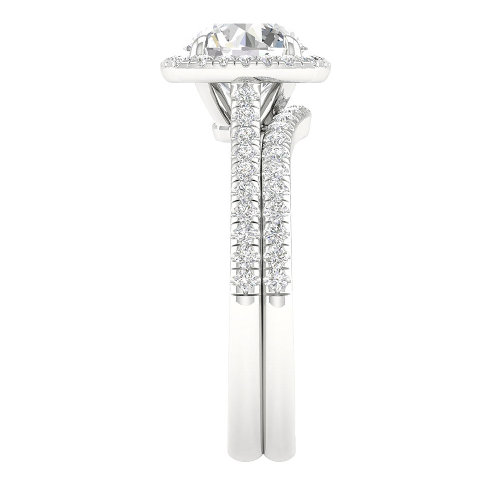 14K White Gold 3 ctw Lab-Grown Diamond Bridal Ring