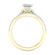 14K Yellow gold 2.40 CTw Lab-Grown Diamond Emerald Bridal Set