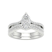 14K White Gold 1.50 CTW Pear Lab-Grown Diamond Bridal Ring