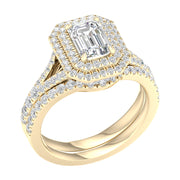 14K Yellow Gold 1.75 CTw Emerald Lab-Grown Diamond Bridal Set