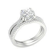 14K White Gold 2.50 CTw Round Lab-Grown Diamond Bridal Ring