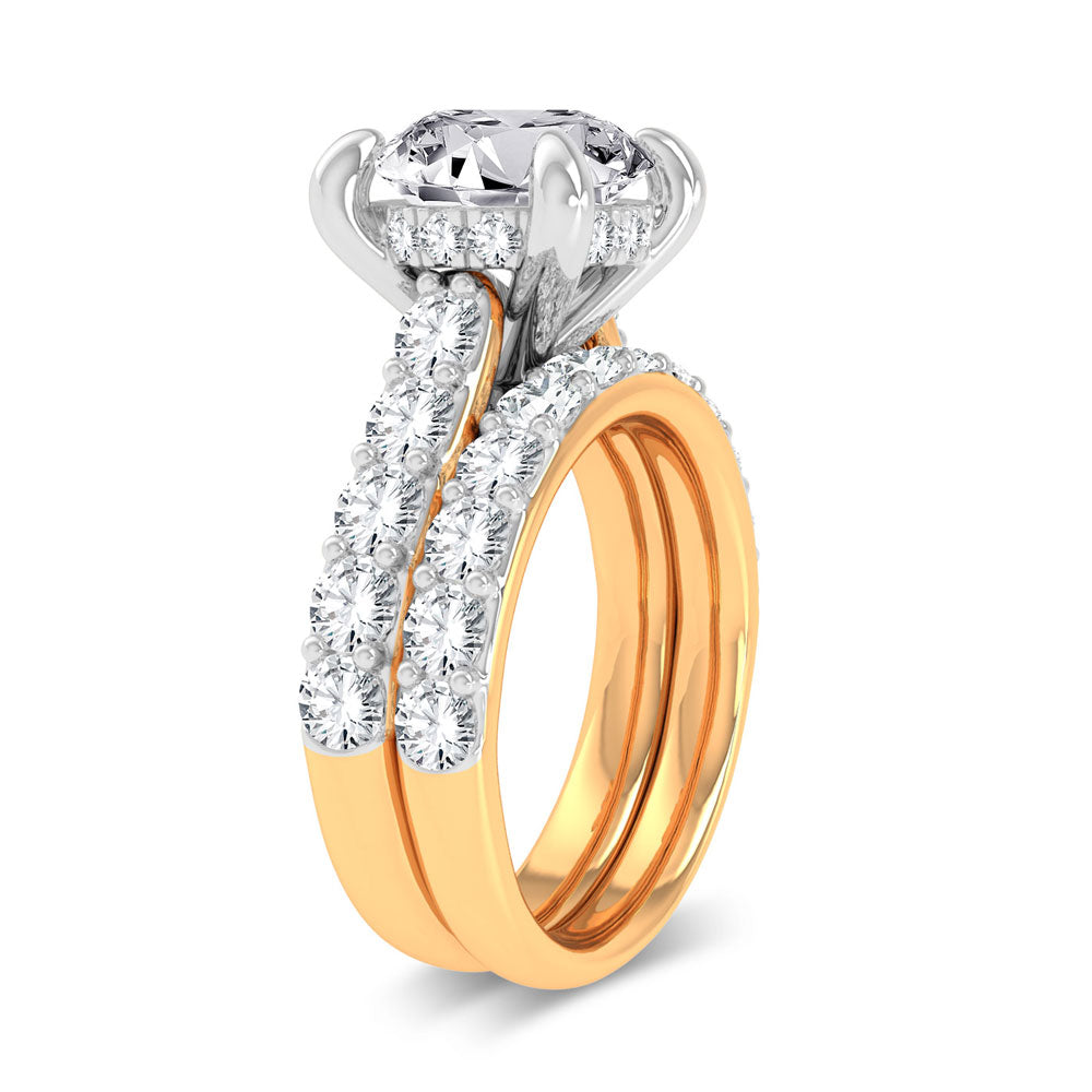 14K Yellow Gold 5.00 ctw Round Lab-Grown Diamond Bridal Ring
