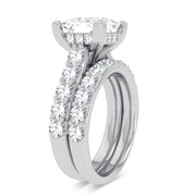 14K White Gold 5.00 CTW Lab-Grown Diamond Princess Bridal Ring