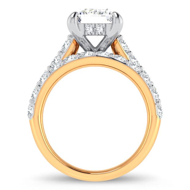 14K Yellow Gold 5.00 CTW Emerald Certified Lab-Grown Diamond Bridal Ring