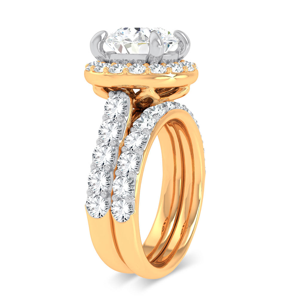 14K Yellow Gold 5.00 ctw Round Lab-Grown Diamond Bridal Ring