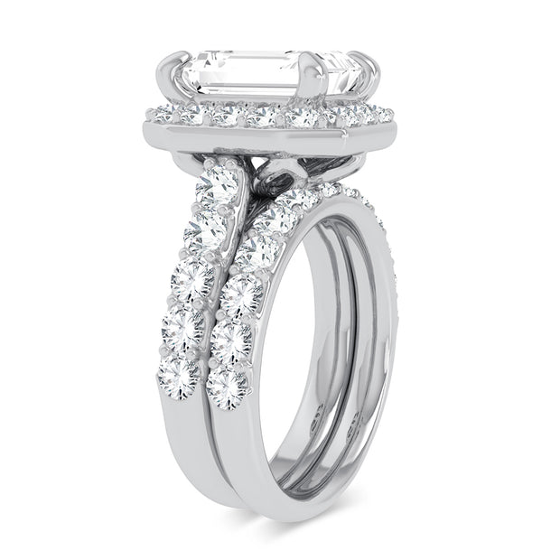 14K White Gold 5.00 CTw Certified Lab-Grown Diamond Bridal Ring
