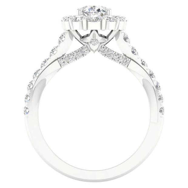 14K White Gold 2.00 CTW Oval Lab-Grown Diamond Engagement Ring