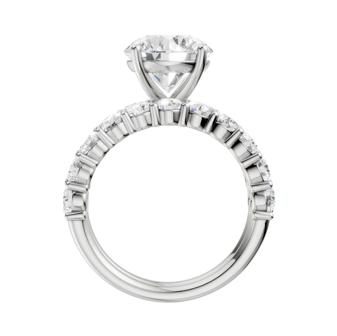 14K White Gold 4.00 ctw Lab-Grown Round Diamond Bridal Set