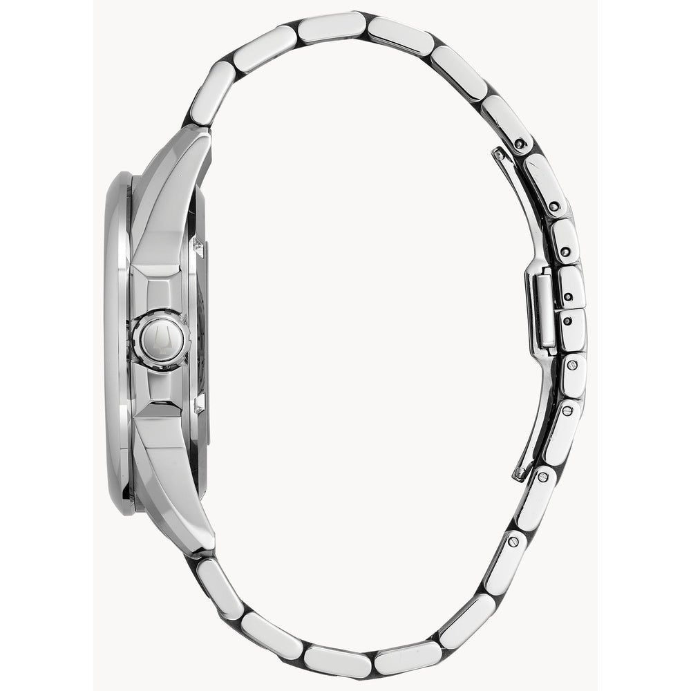 Bulova Sutton Automatic Skeleton Silver Dial Blue Accent Watch
