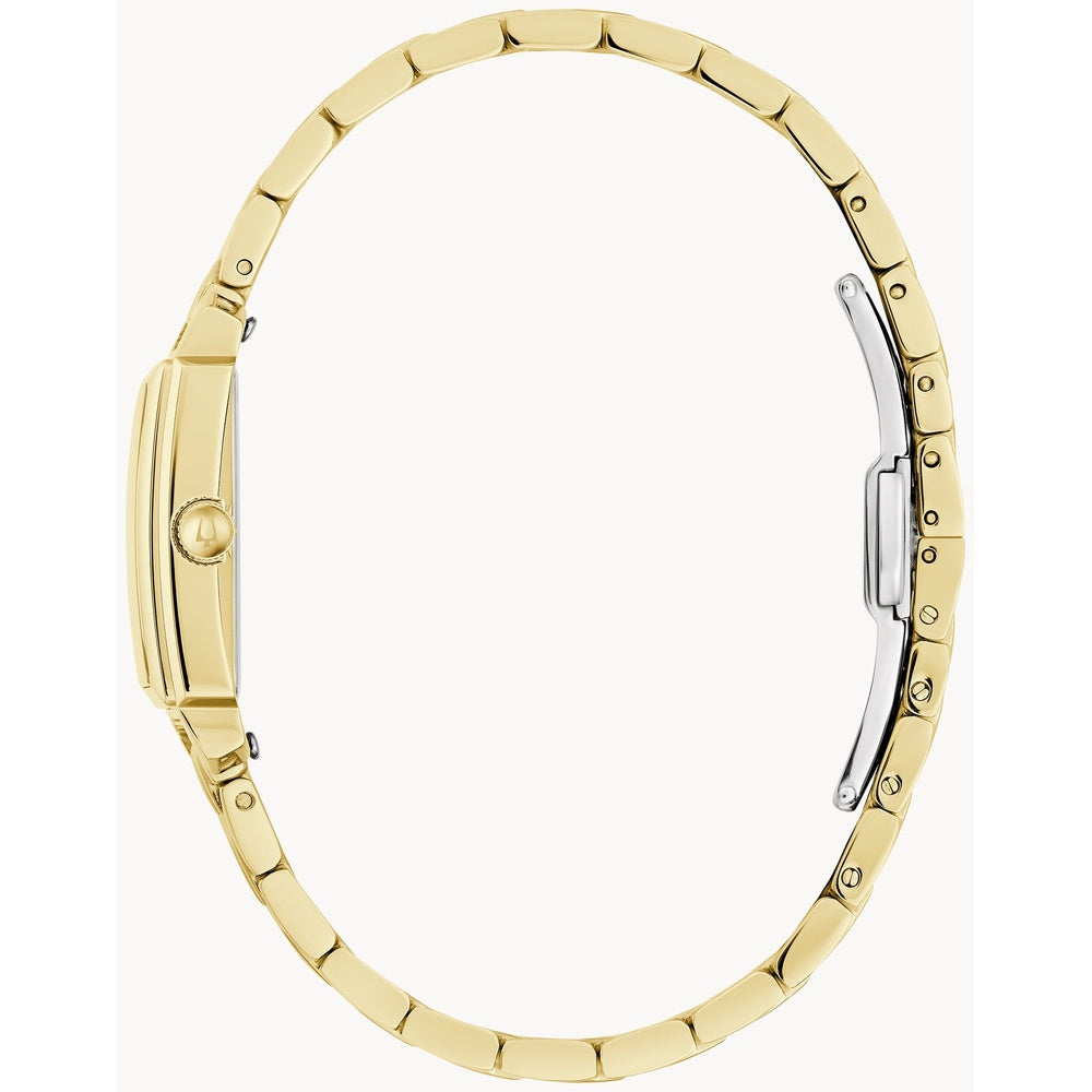 Bulova Sutton Mother-of-Pearl White Dial Gold-Tone Watch