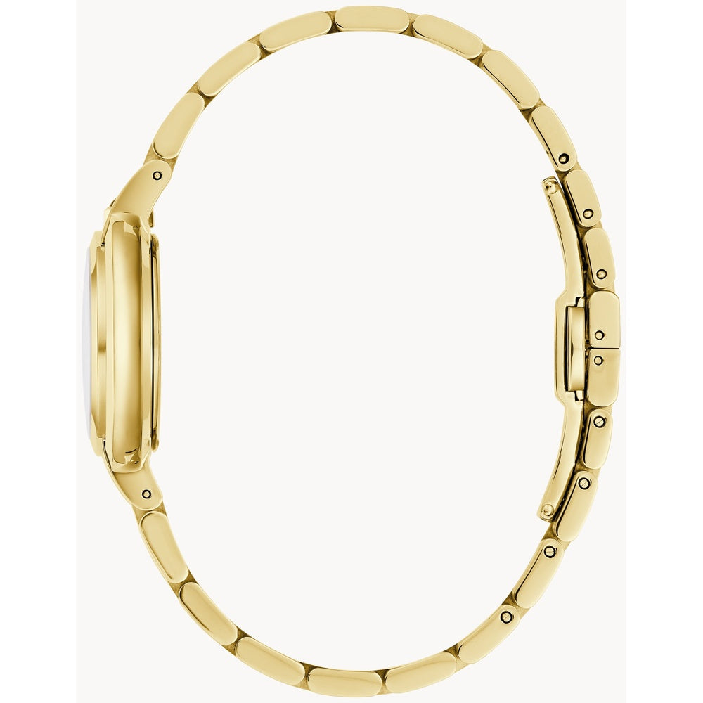 Bulova Rubaiyat White Dial Gold Accent Sapphire Watch