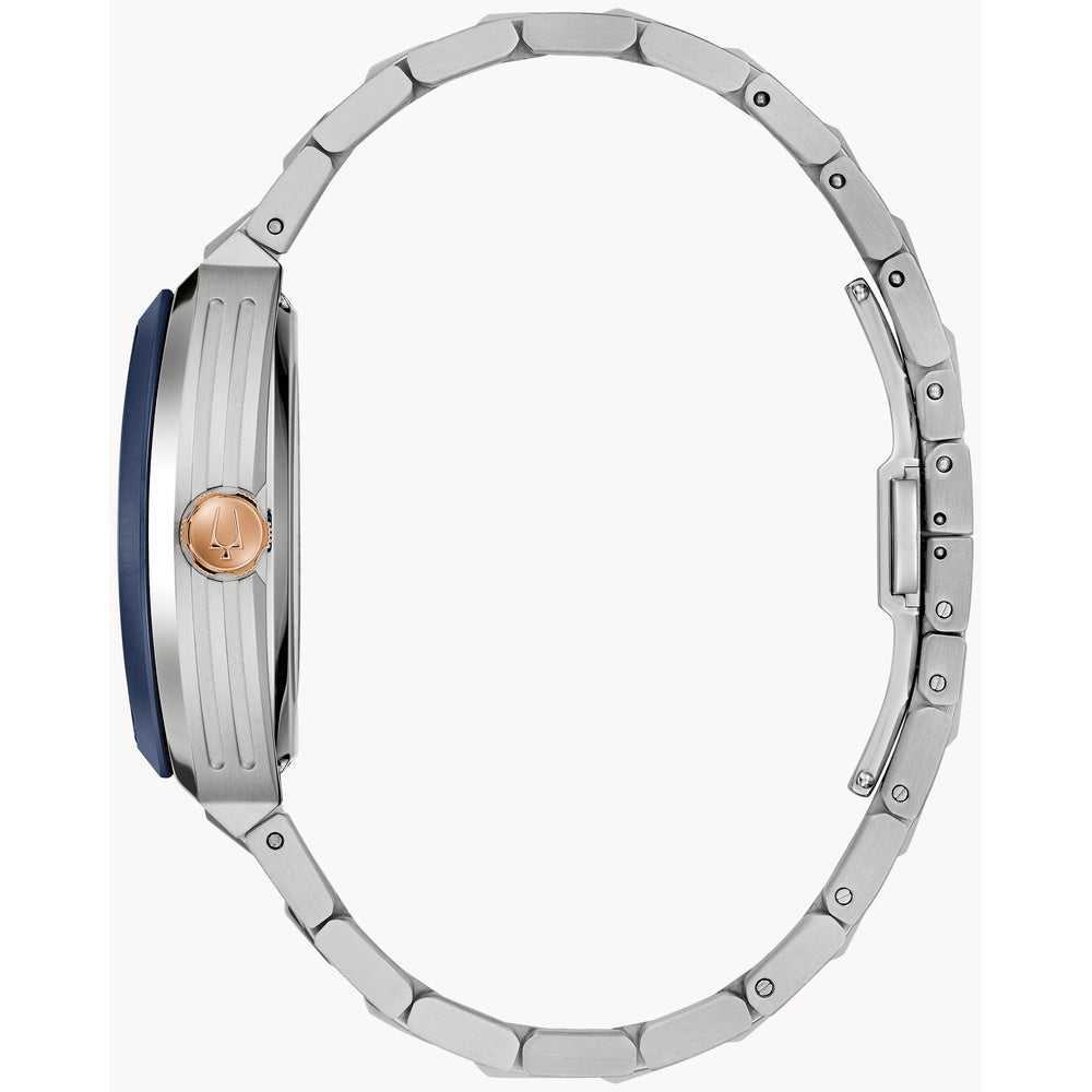 Bulova Maquina Automatic Skeleton Blue Dial Rose Gold Watch