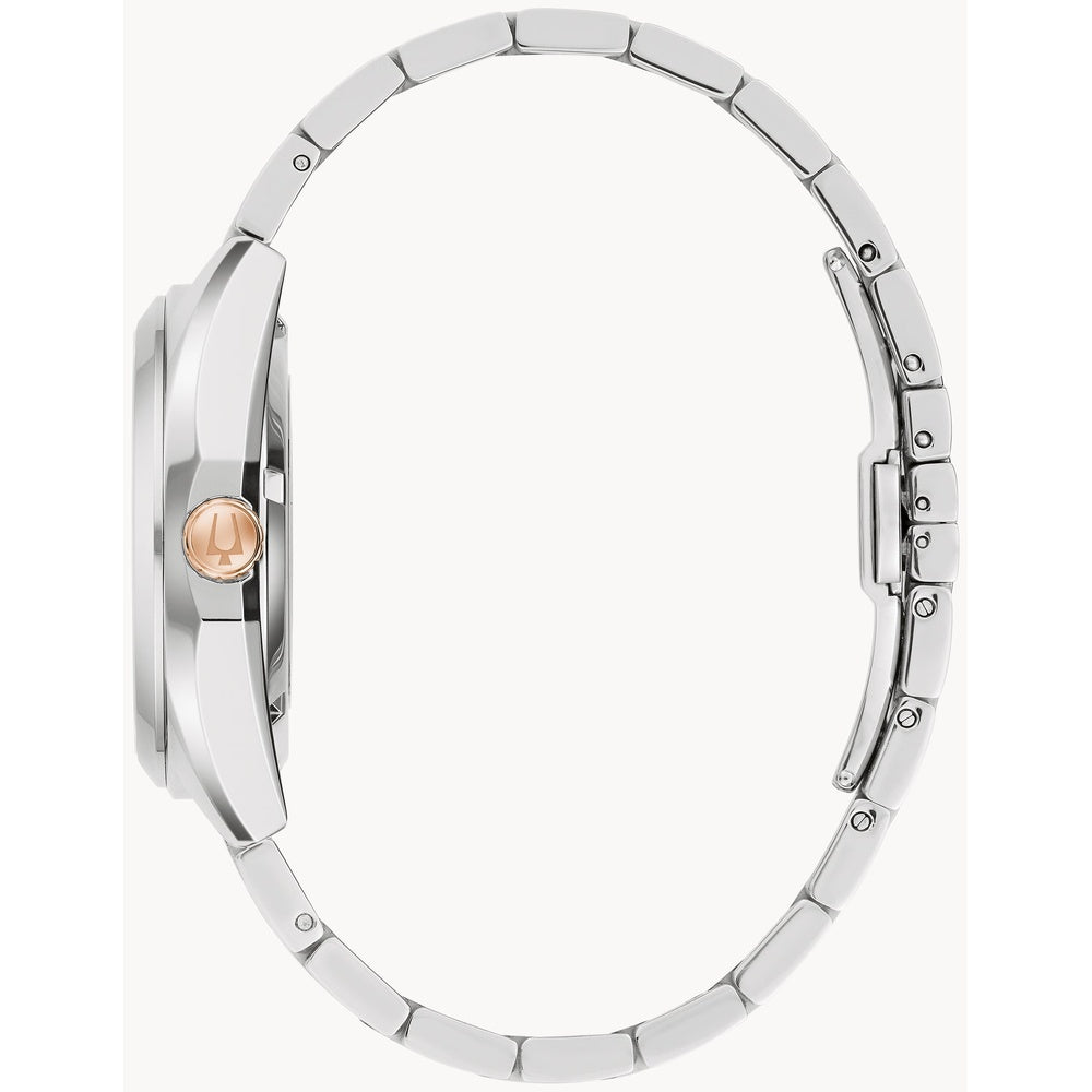Bulova Surveyor Automatic Red Dial Rose Gold-Tone Watch
