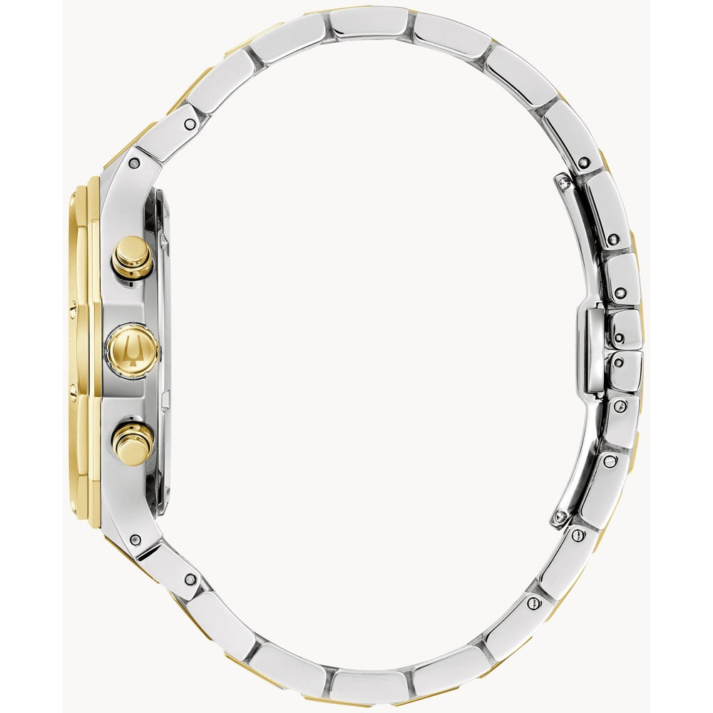 Bulova Prestige Classic White Dial Gold Accent Chronograph
