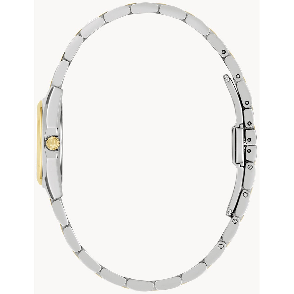 Bulova Surveyor White Dial Gold-Tone Watch