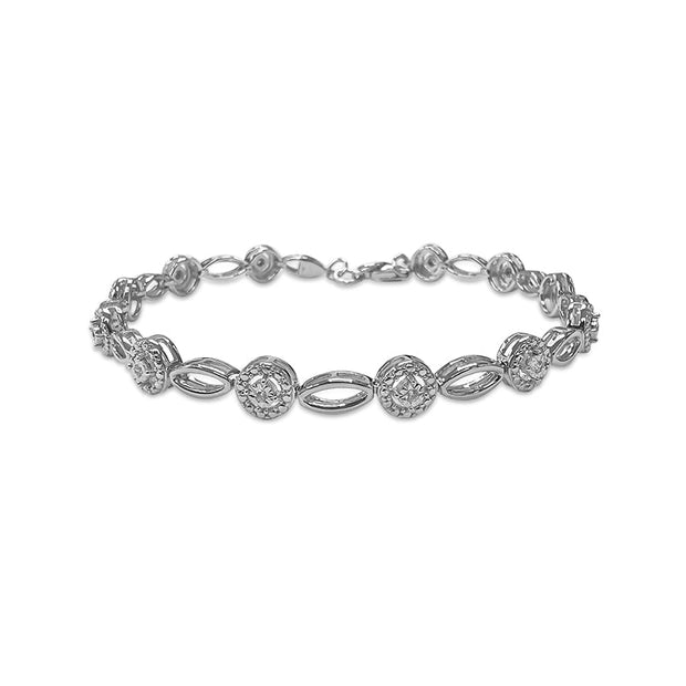 Silver 925 0.10 Ctw Diamond Fashion Bracelet