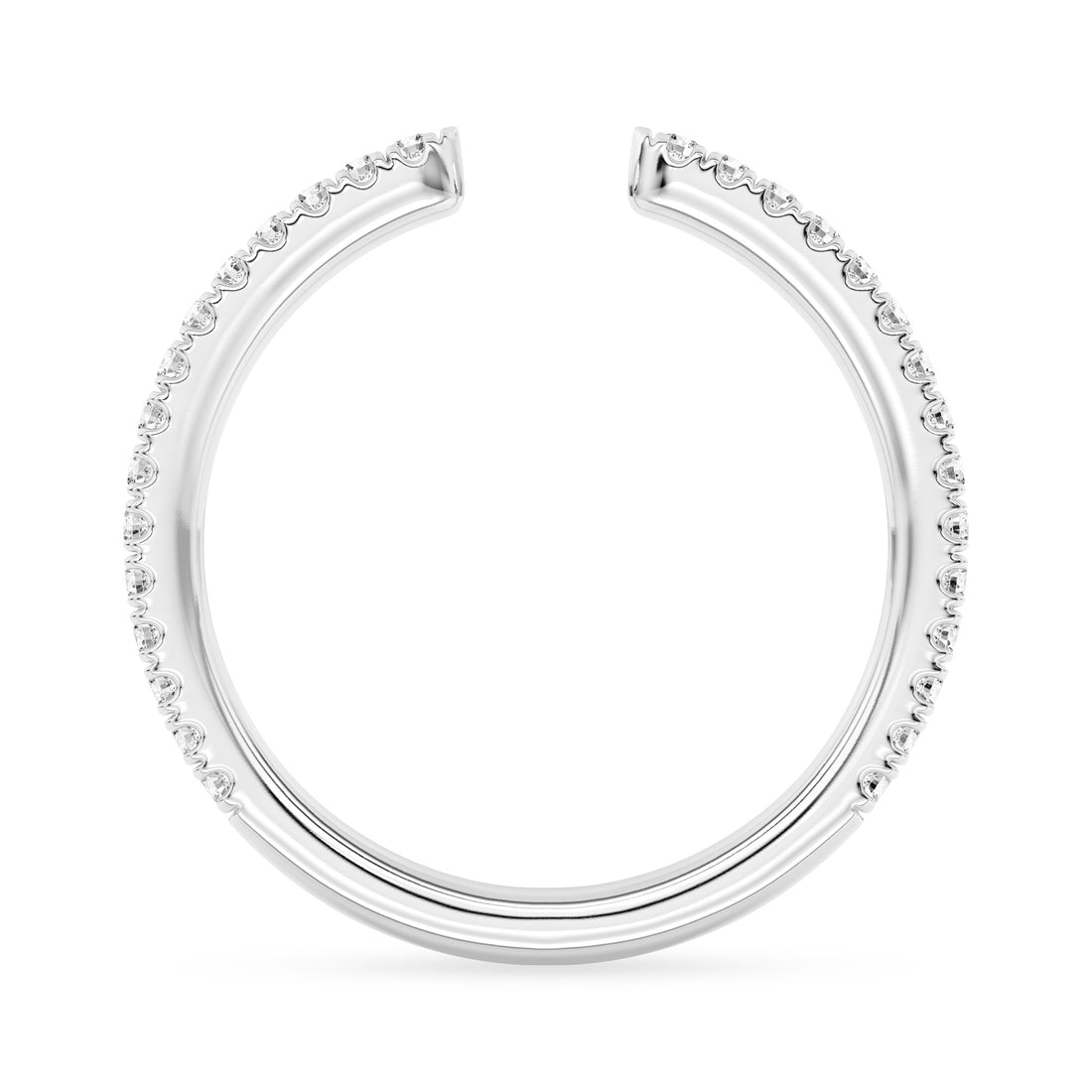 14k White Gold 0.23 ctw Lab-Grown Diamond Open Band