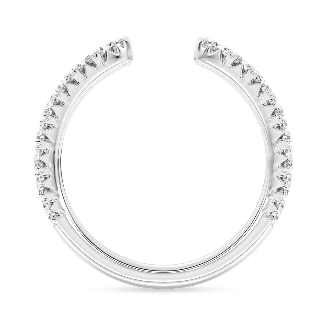 14k White Gold 0.52 ctw Lab-Grown Diamond Open Band