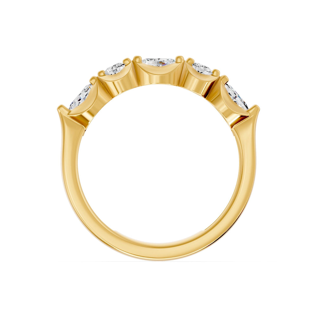10k Yellow Gold 0.31 ctw Lab-Grown Diamond Marquise Round Band