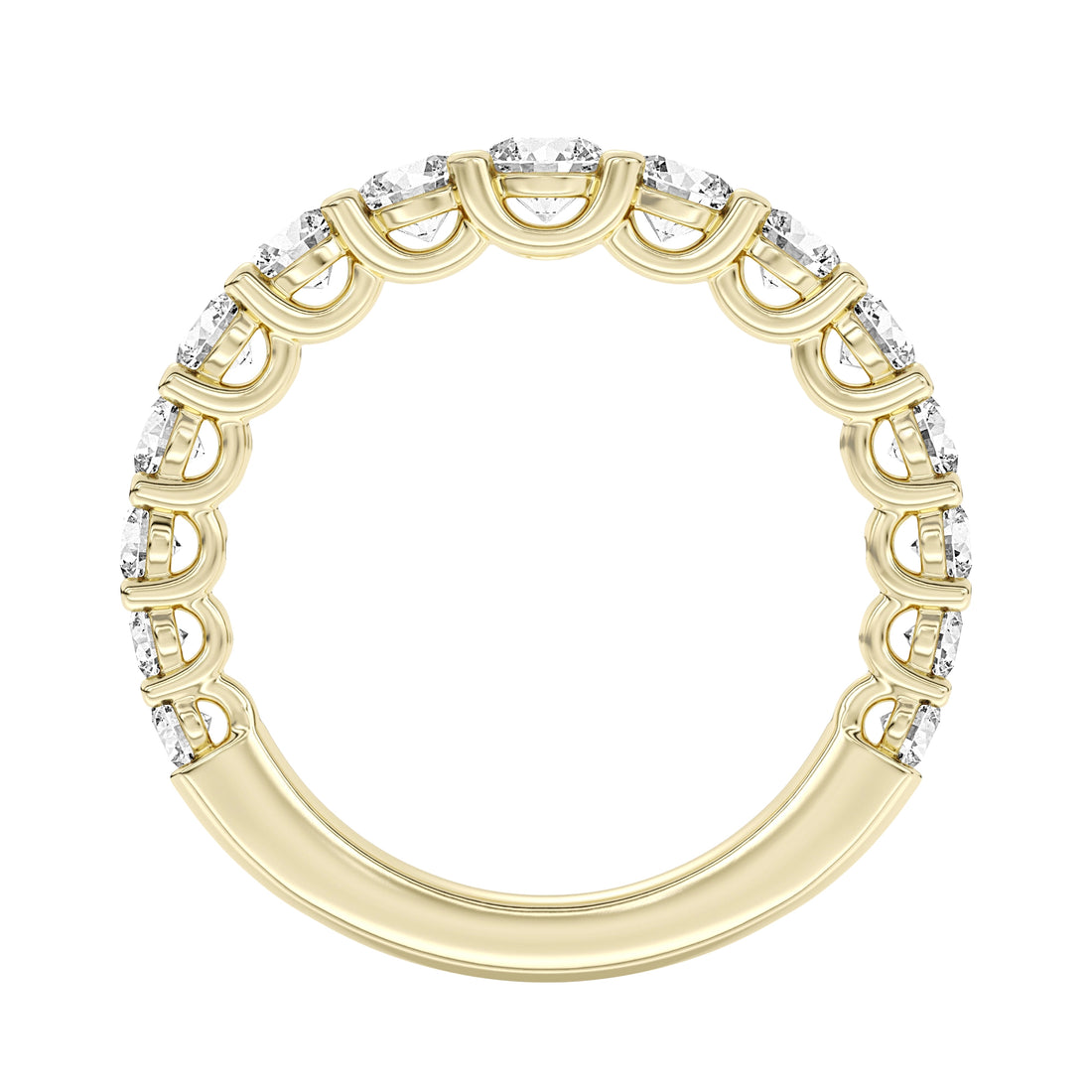 14k Yellow Gold 1.66 ctw Lab-Grown 15 Diamond Wedding Band