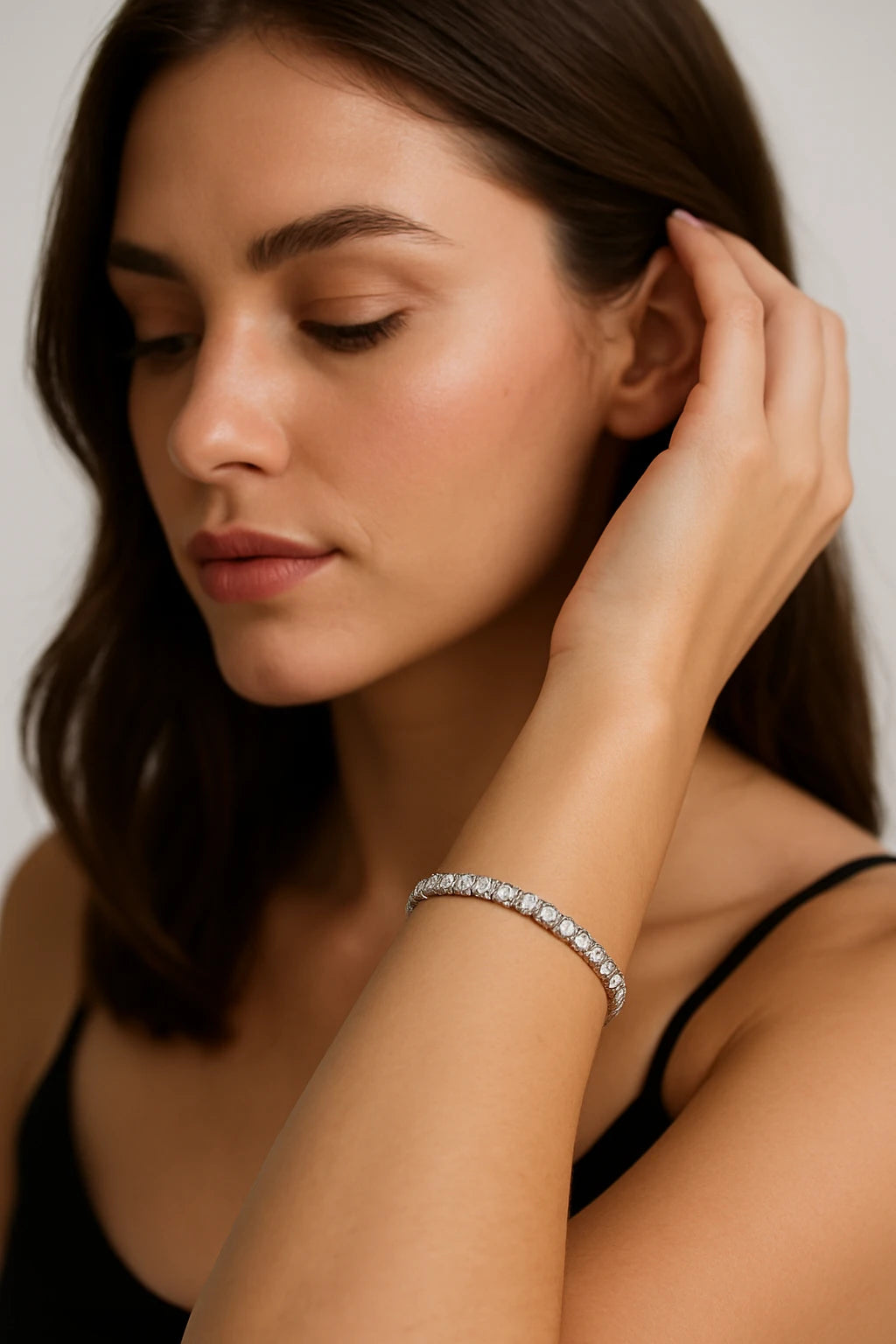 10K White Gold 3.00 ctw Diamond Illusion Tennis Bracelet 