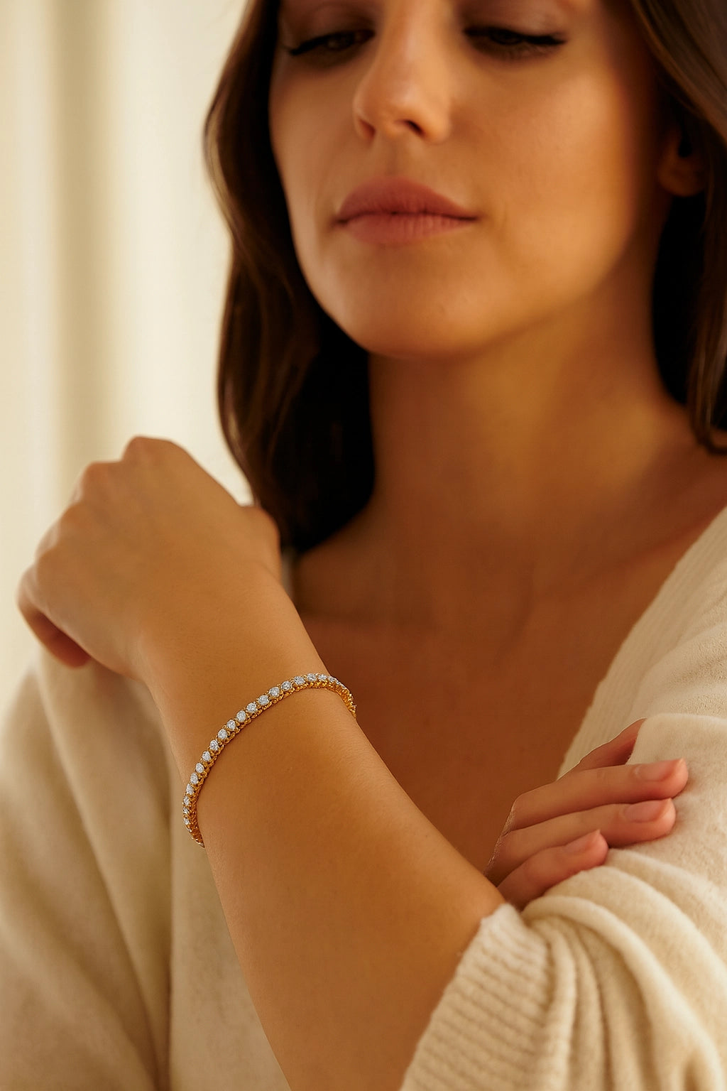 10K Yellow Gold 2.00 ctw Diamond Illusion Tennis Bracelet