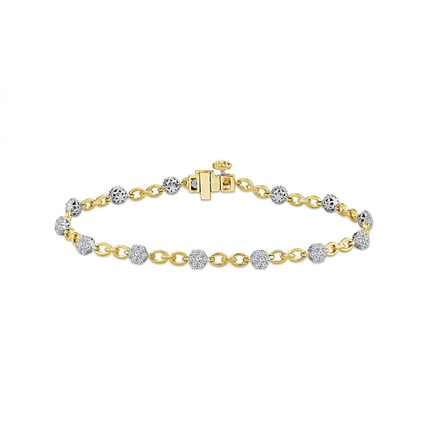 10K Two Tone 1 ctw Diamond Bracelet