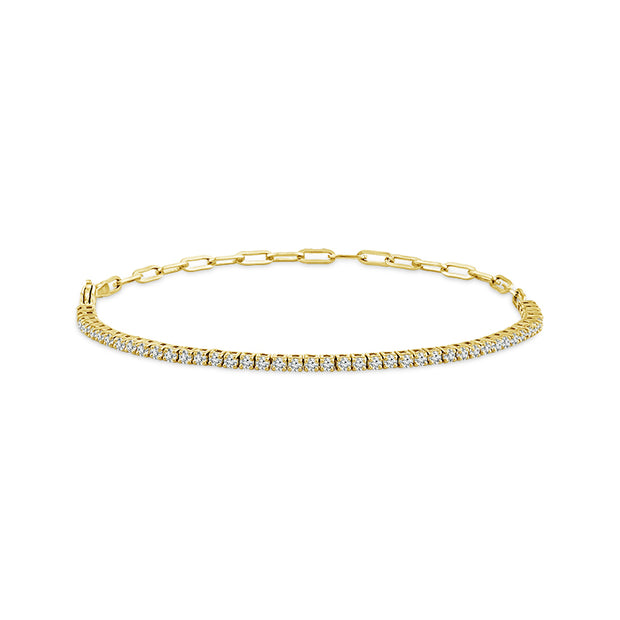10k Yellow Gold Diamond Round 0.75 ctw Bracelet